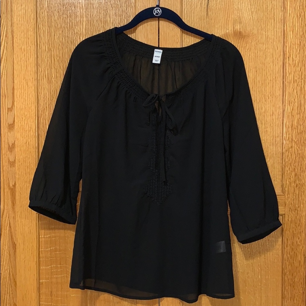 Women’s XS Old Navy Sheer Black Summer Blouse